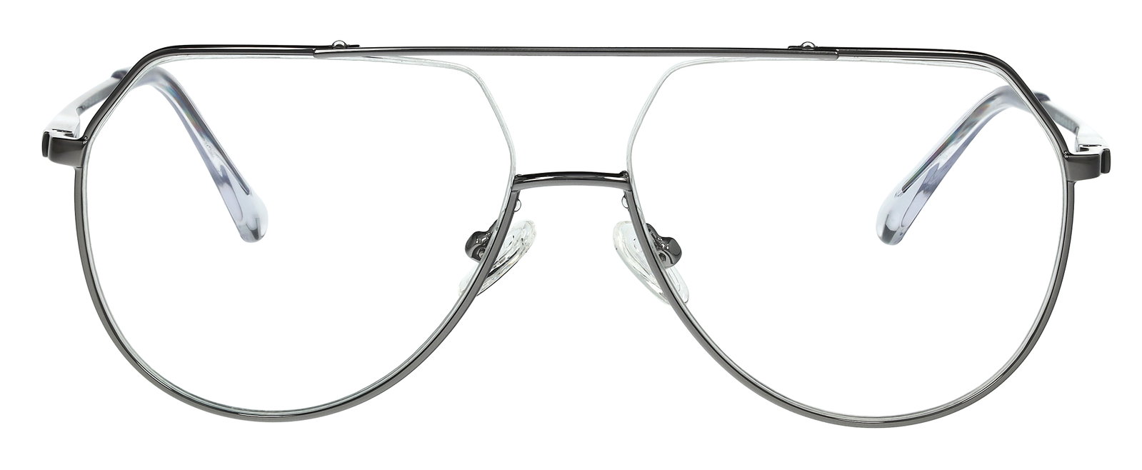 Das Bild zeigt die Eyebar Brille Lyon in dunkelsilber von vorne.